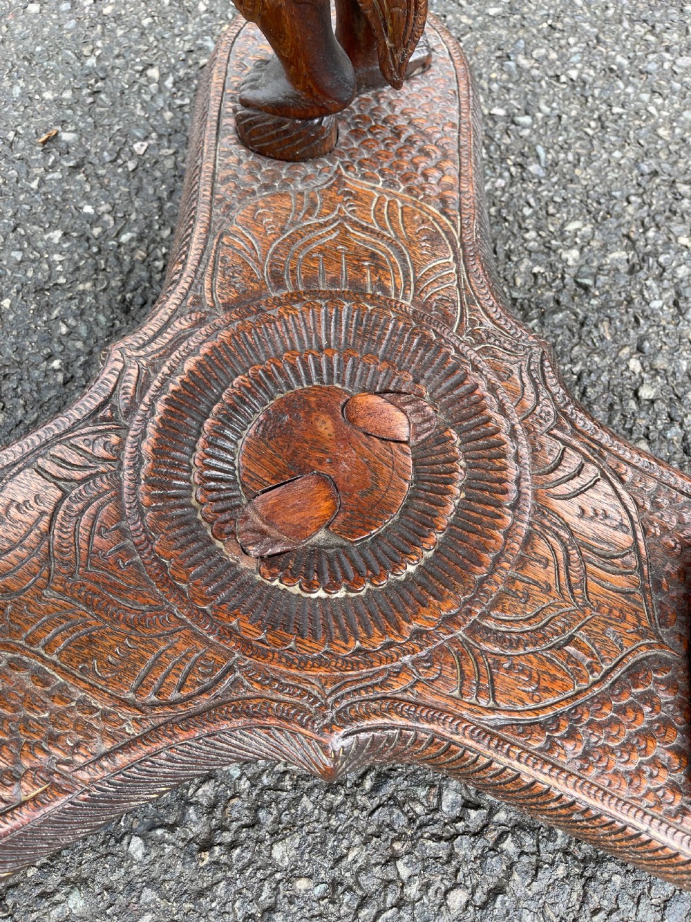 Burmese carved Teak table  View IX