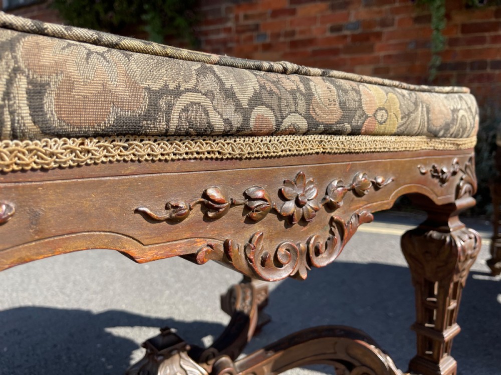Pair antique walnut stools  View IV