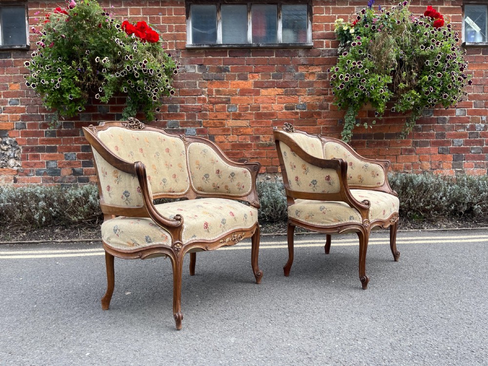 Pair of French Walnut armchairs 