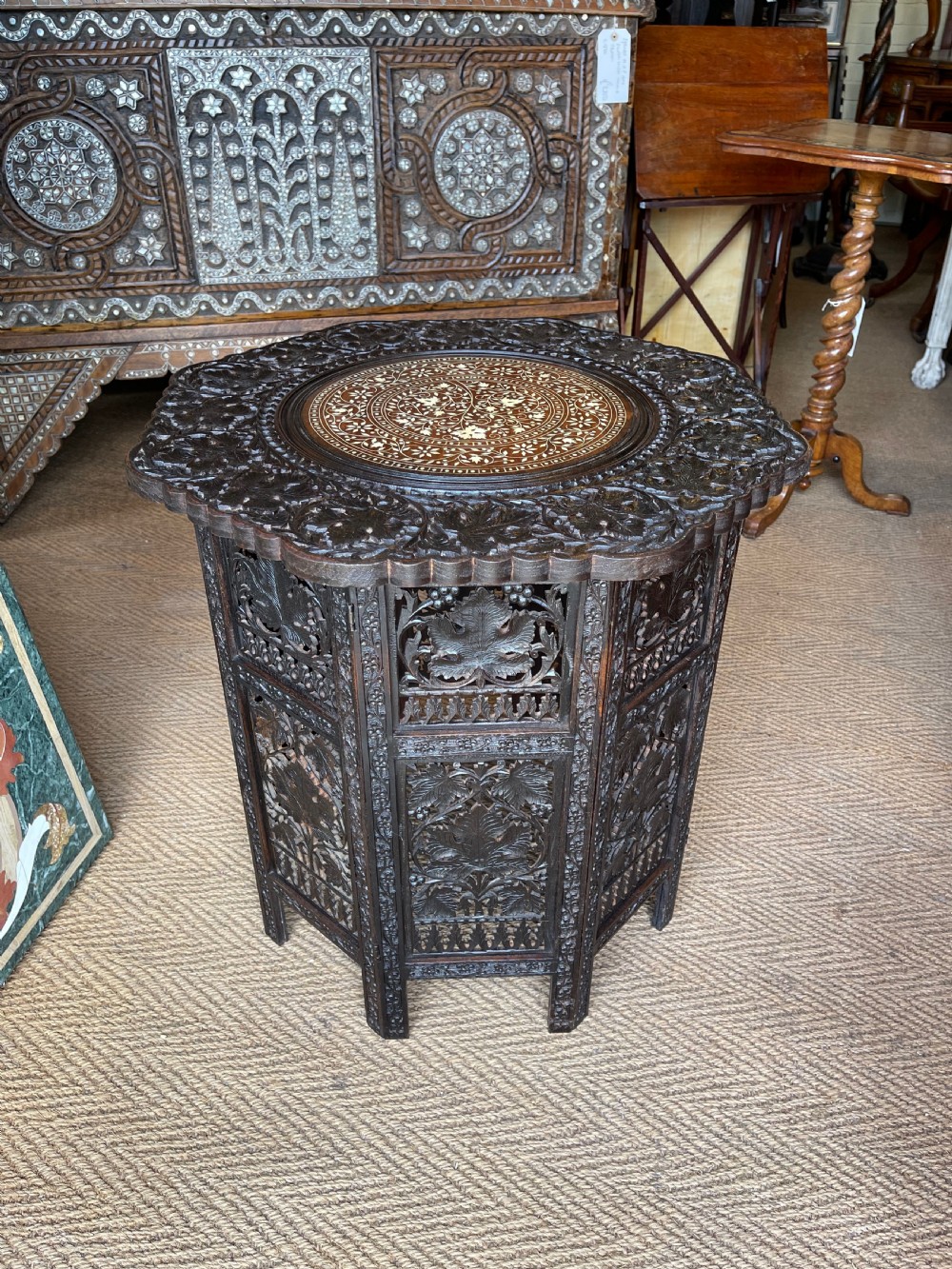 North Indian carved table 
