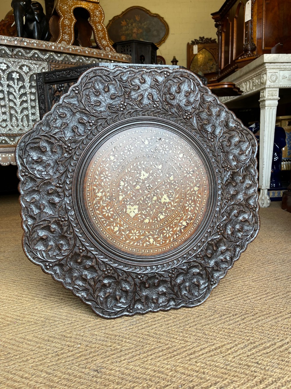 North Indian carved table  View III