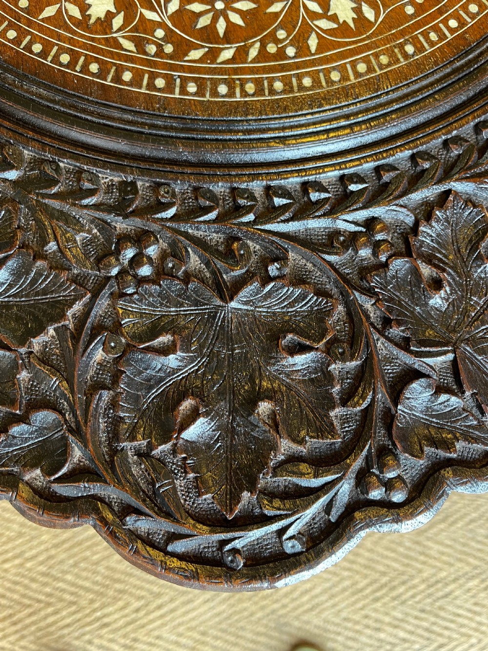 North Indian carved table  View VIII