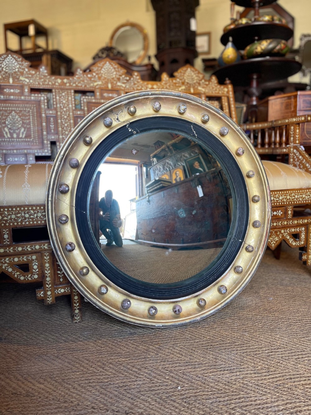 Nineteenth century convex mirror 