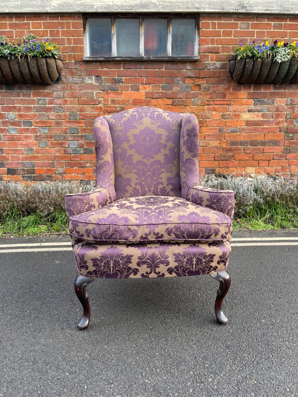 Nineteenth century wing armchair 