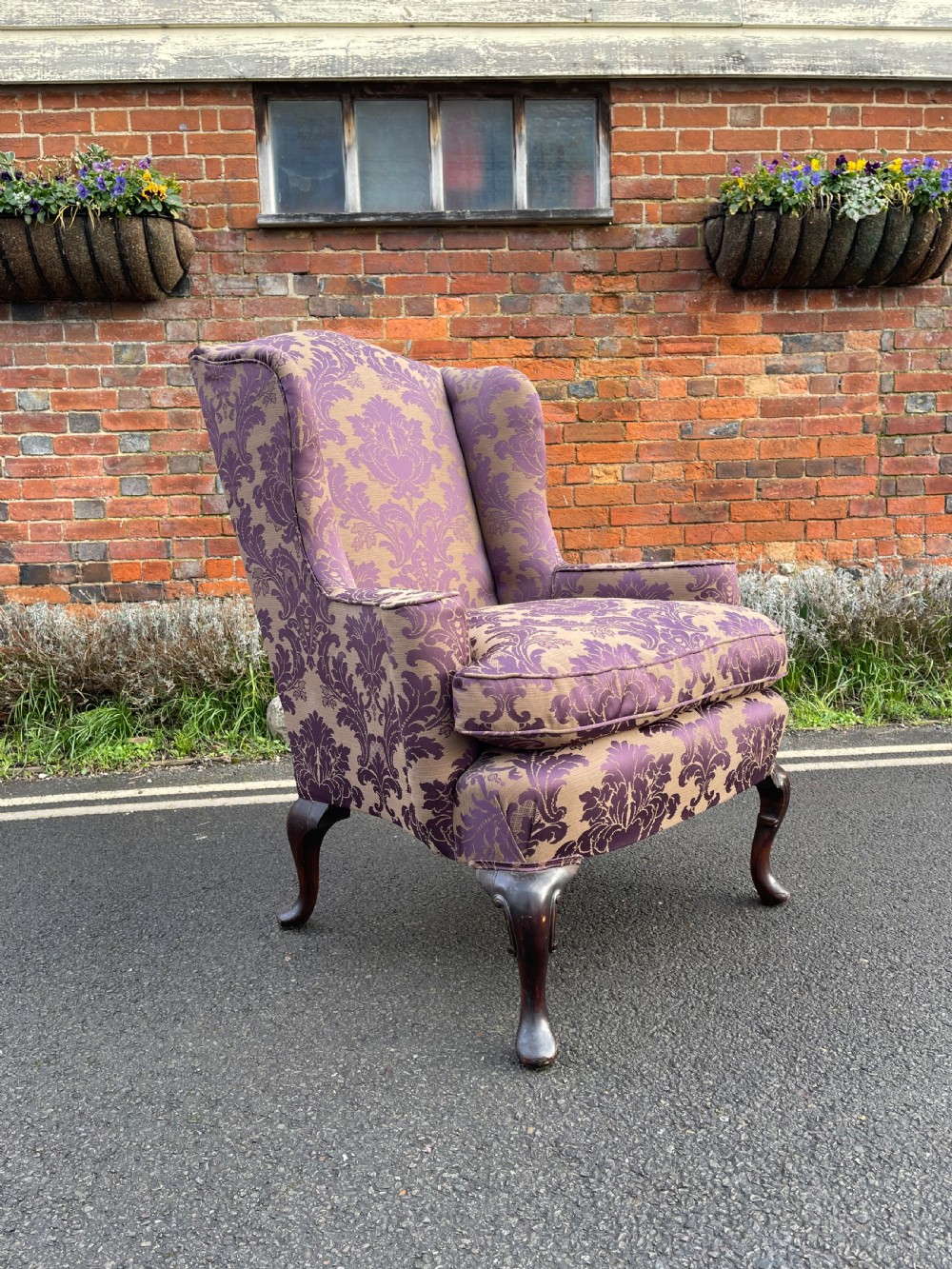 Nineteenth century wing armchair  View V