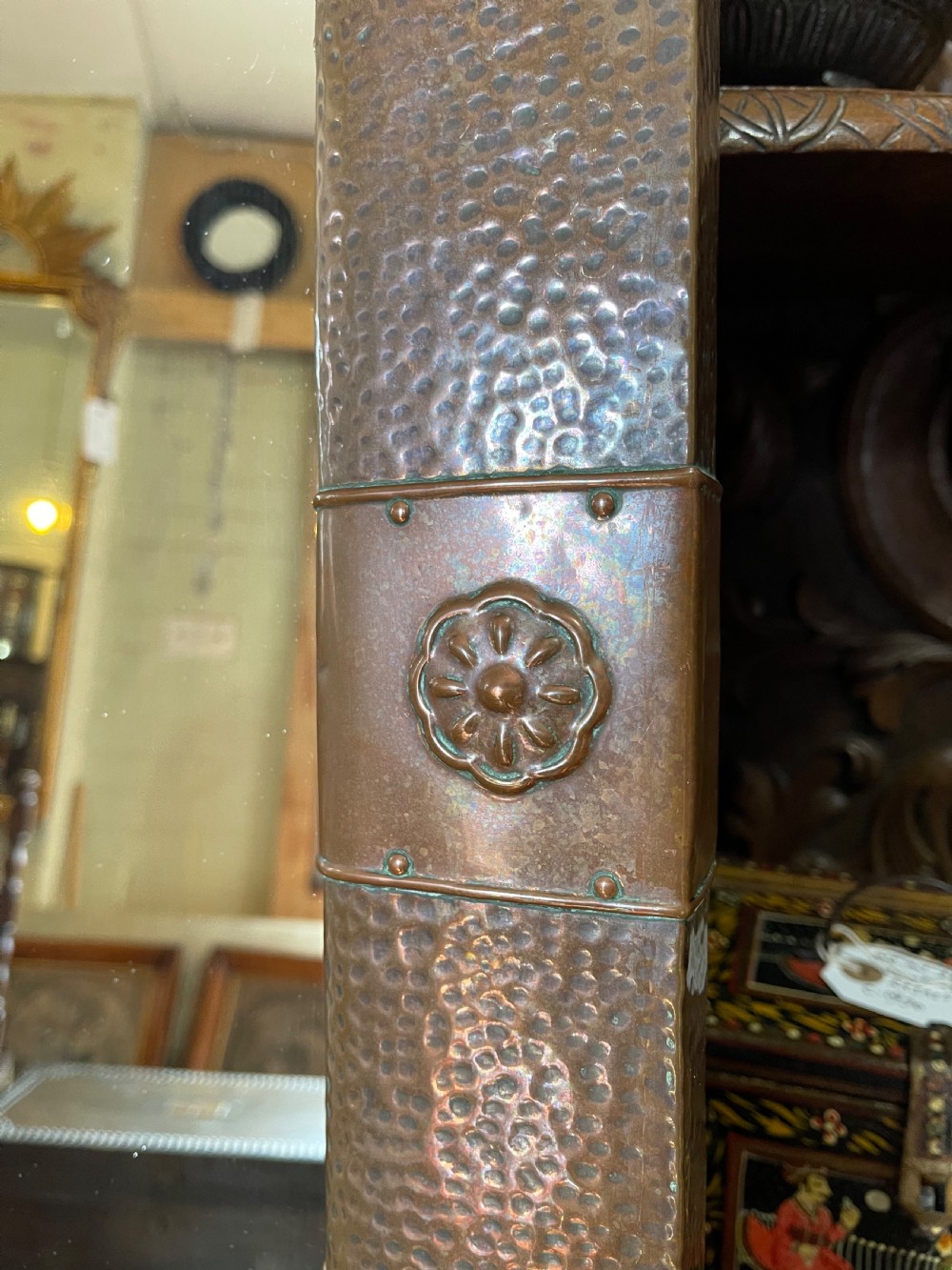 Pair of arts and crafts copper mirrors  View III