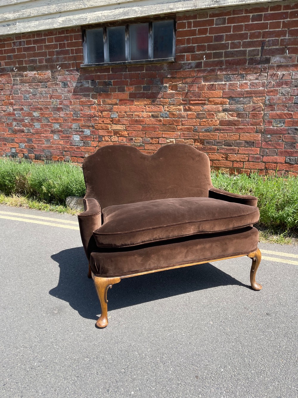 Small walnut sofa