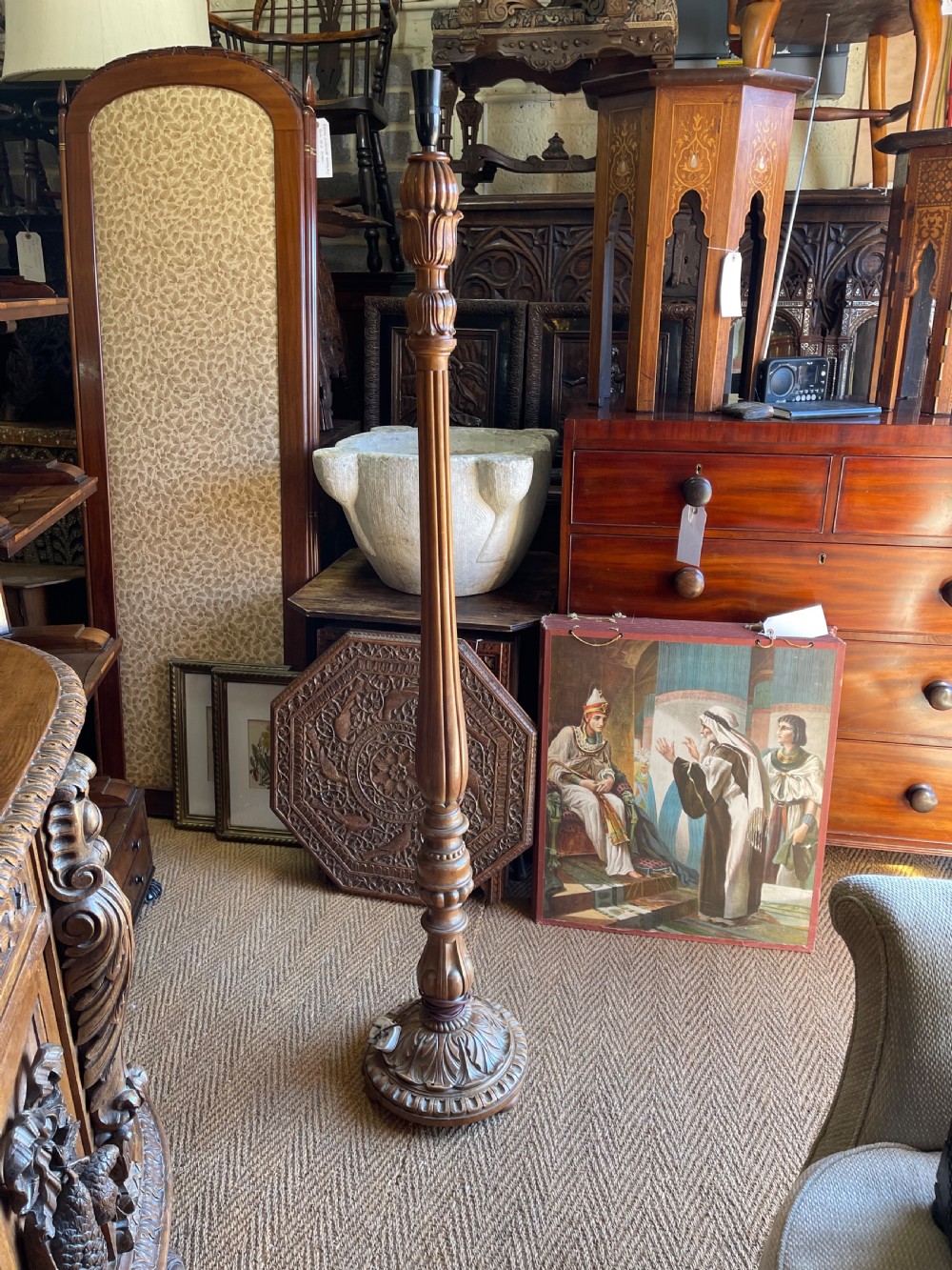 Kashmiri Walnut standard lamp