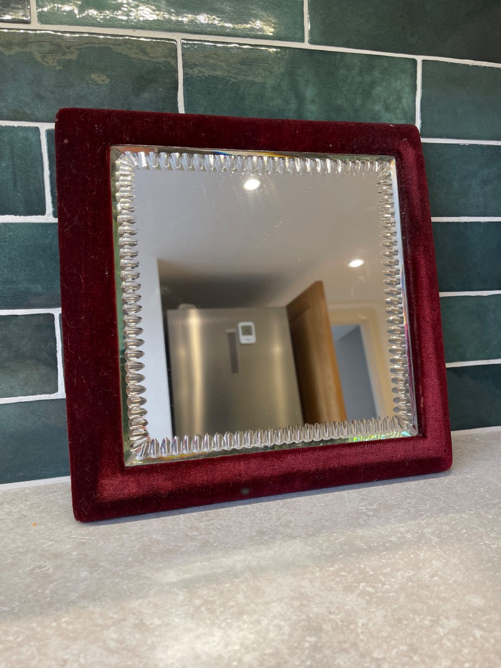 Victorian velvet mirror 