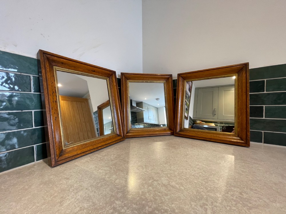 Three nineteenth century Oak mirrors 