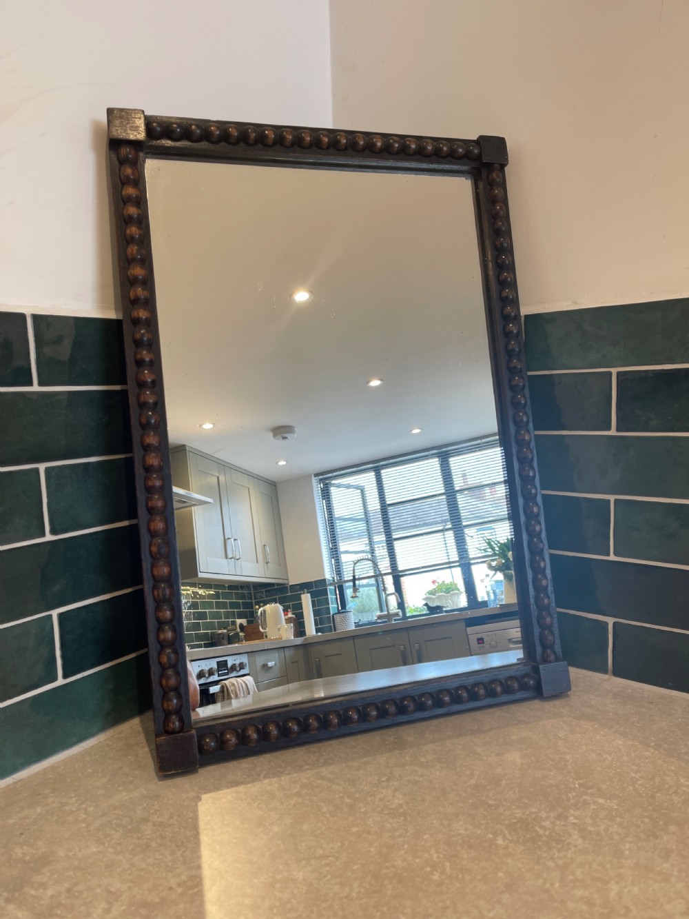 Victorian bobbin turned mirror 