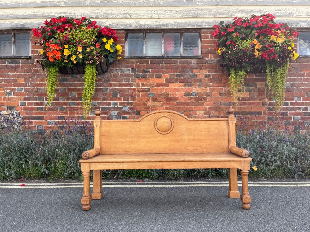 Nineteenth century Oak hall bench 