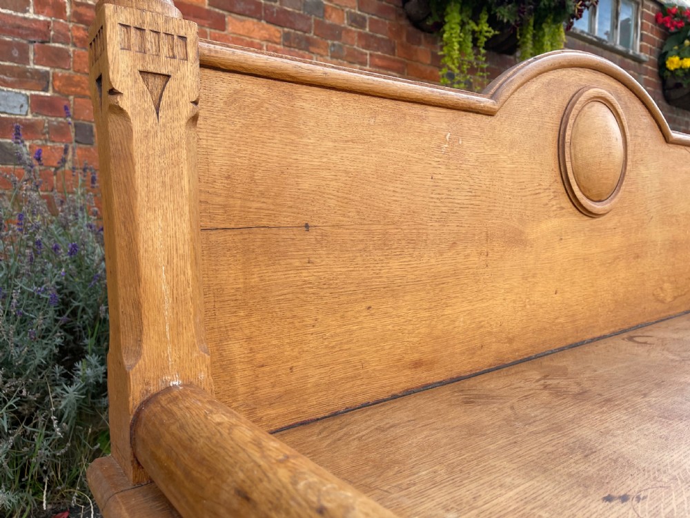 Nineteenth century Oak hall bench  View II