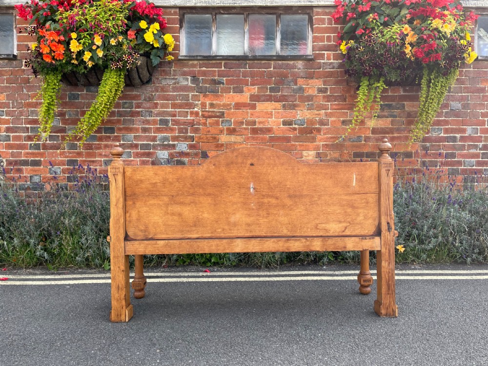 Nineteenth century Oak hall bench  View VI