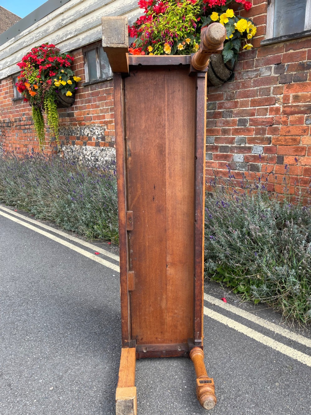 Nineteenth century Oak hall bench  View VIII