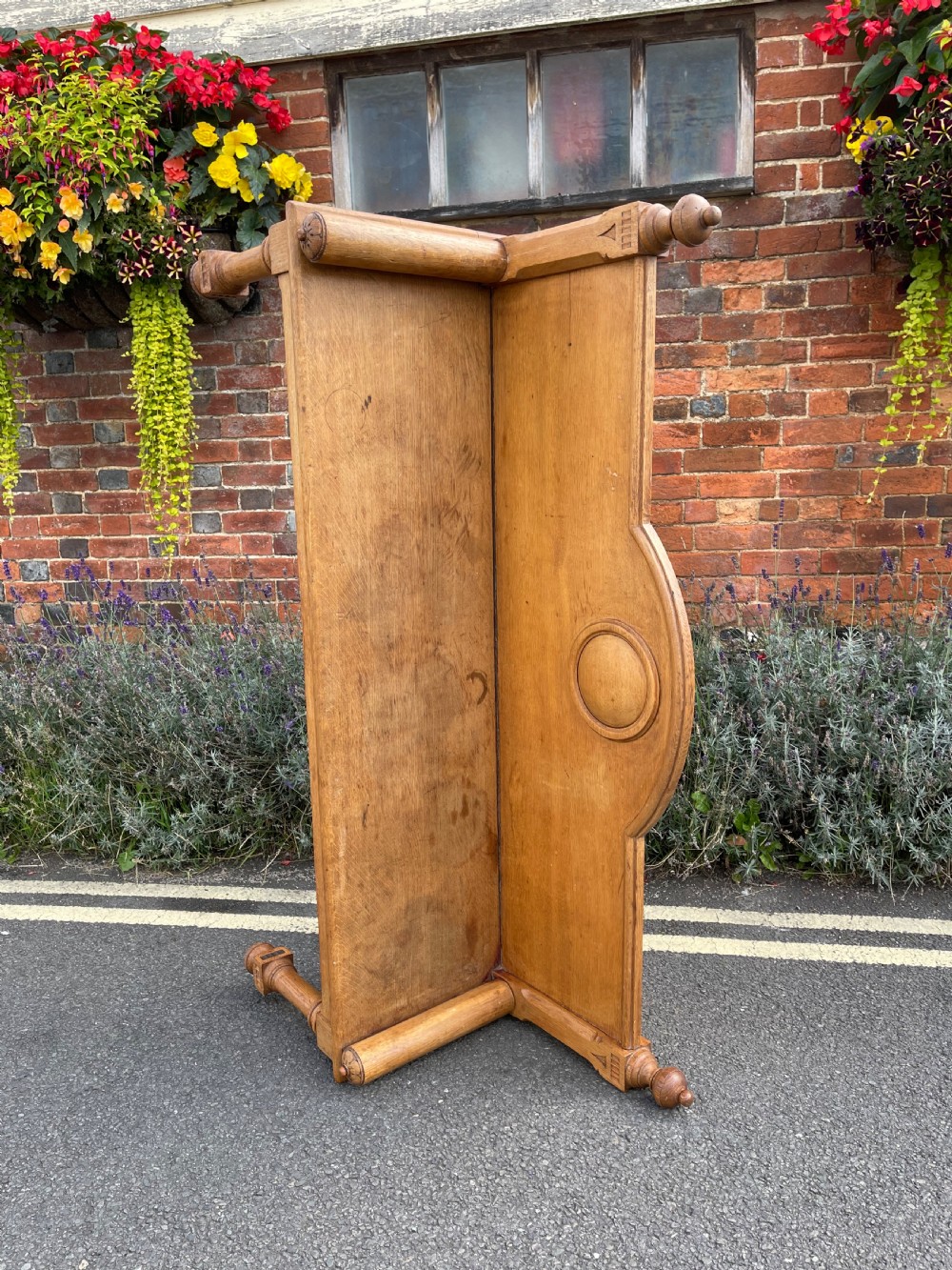 Nineteenth century Oak hall bench  View IX