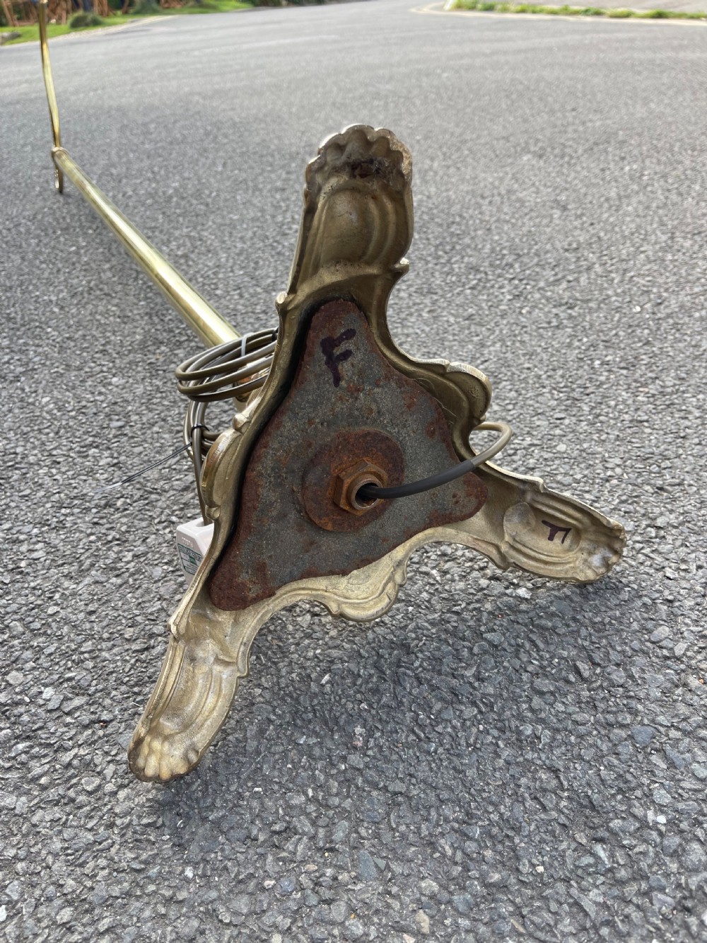 Pair of brass floor lamps  View V