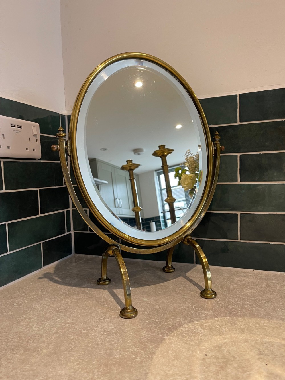 Brass vanity mirror 