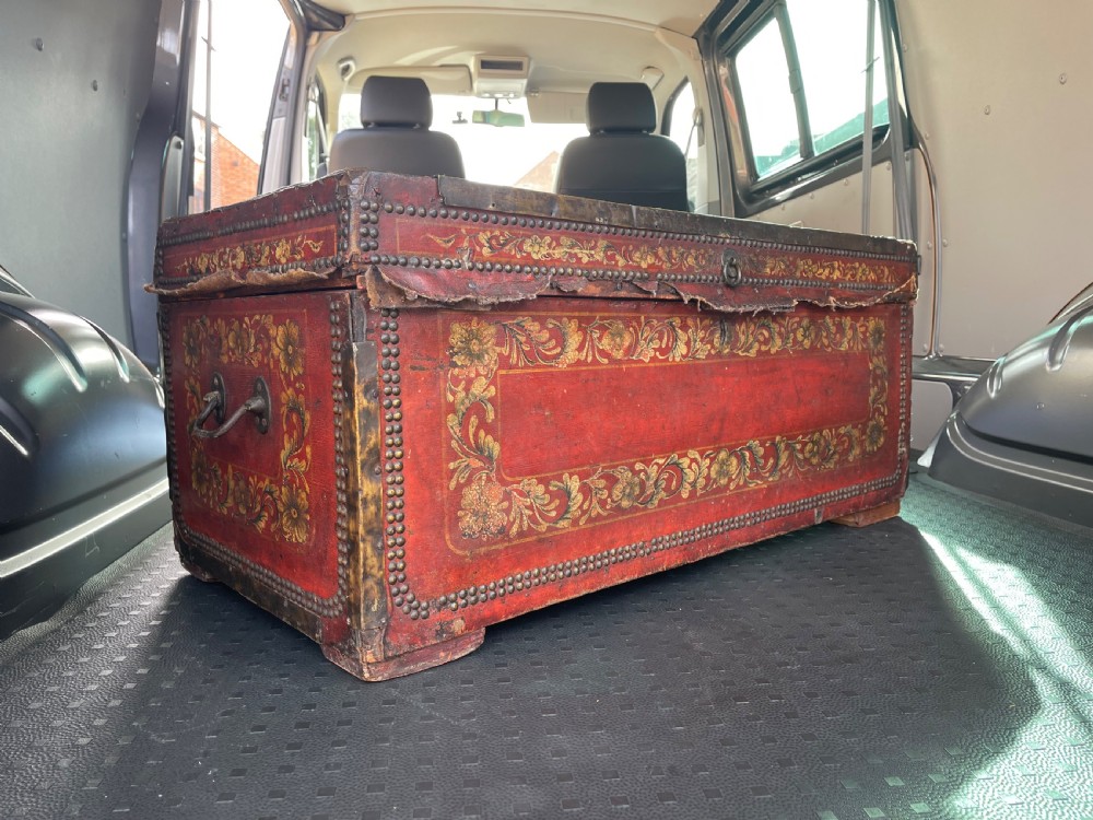 Chinese export painted camphor trunk