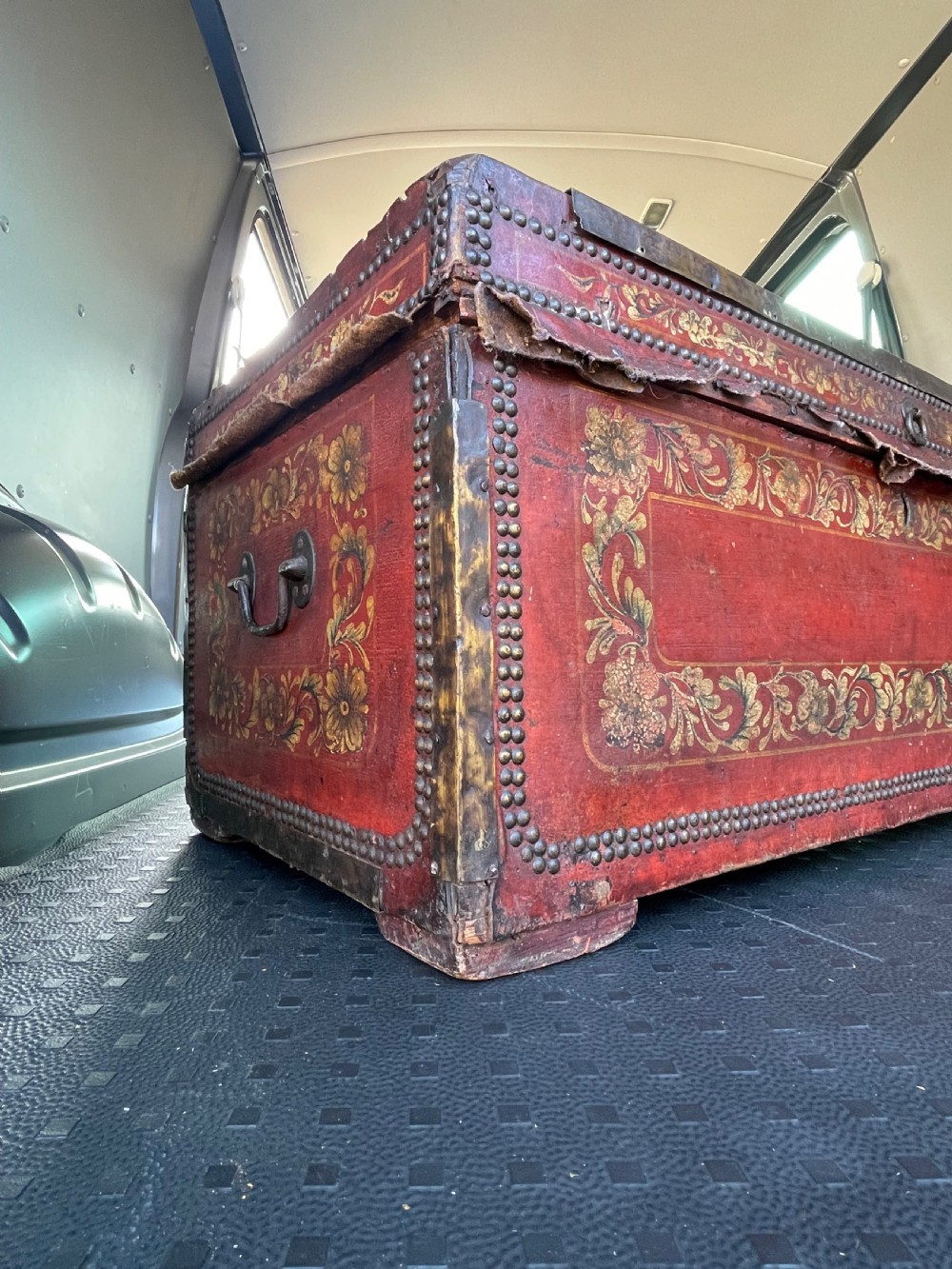 Chinese export painted camphor trunk View II
