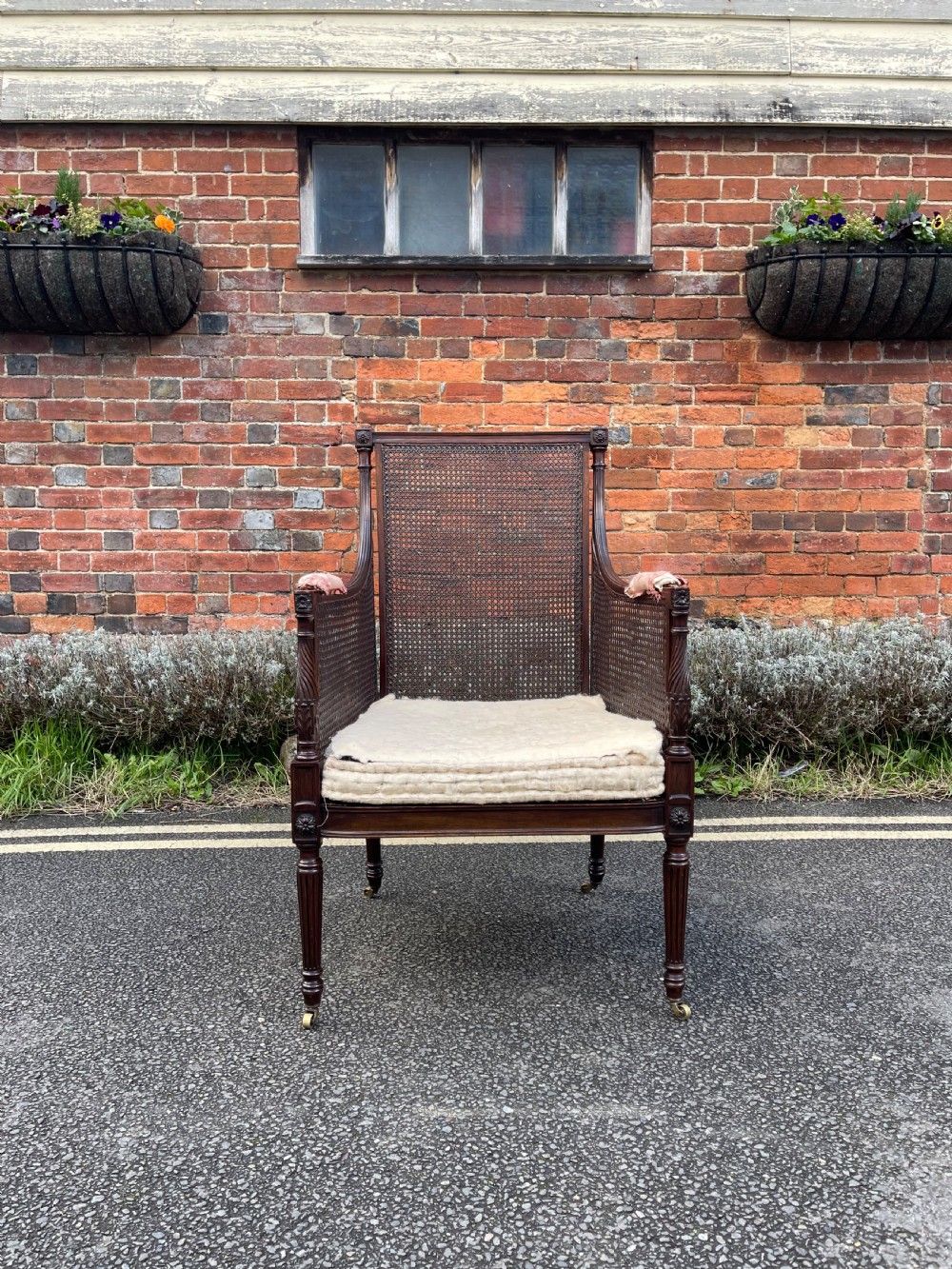Nineteenth Century Mahogany bergere armchair  View IX