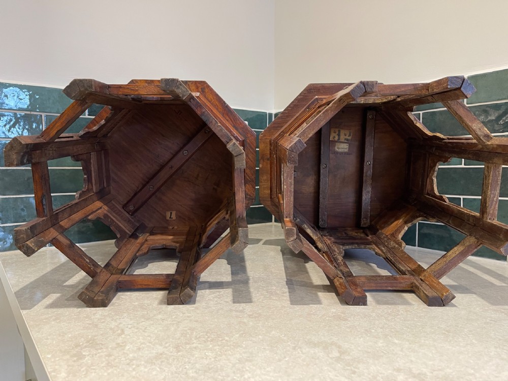 Matched Pair of brass inlaid Hoshiarpur tables  View IV