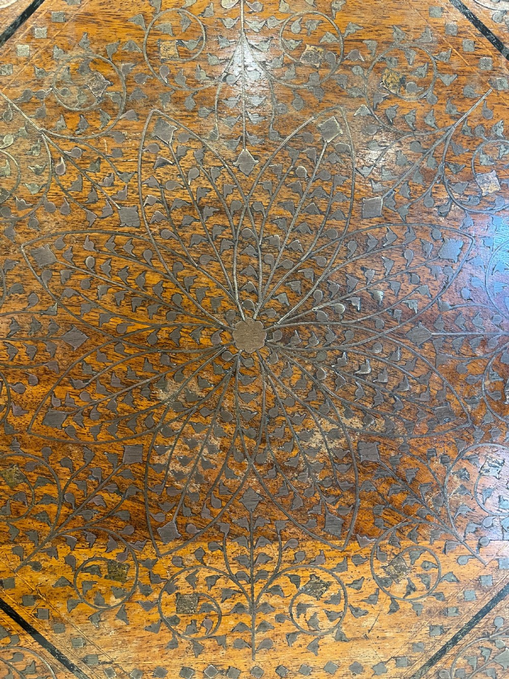 Matched Pair of brass inlaid Hoshiarpur tables  View VI