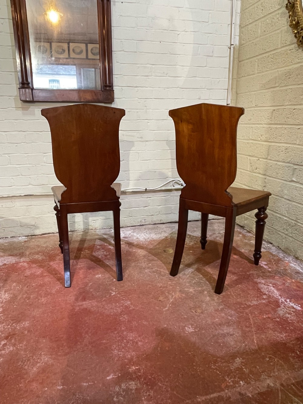 Pair of Nineteenth Century hall chairs.  View VI