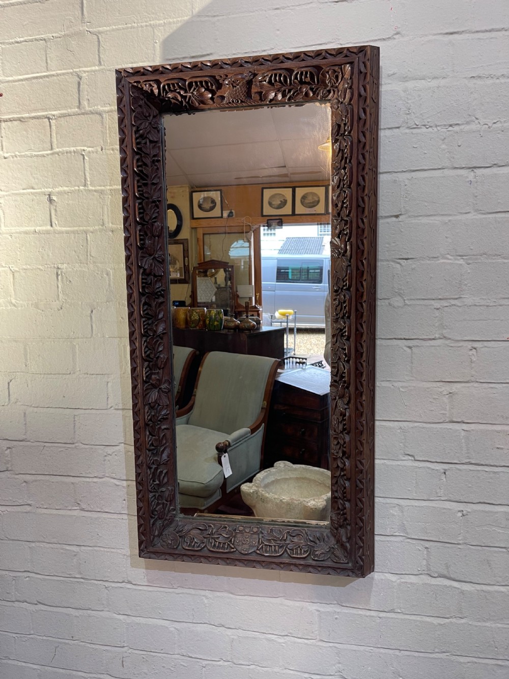 Arts and crafts oak mirror 