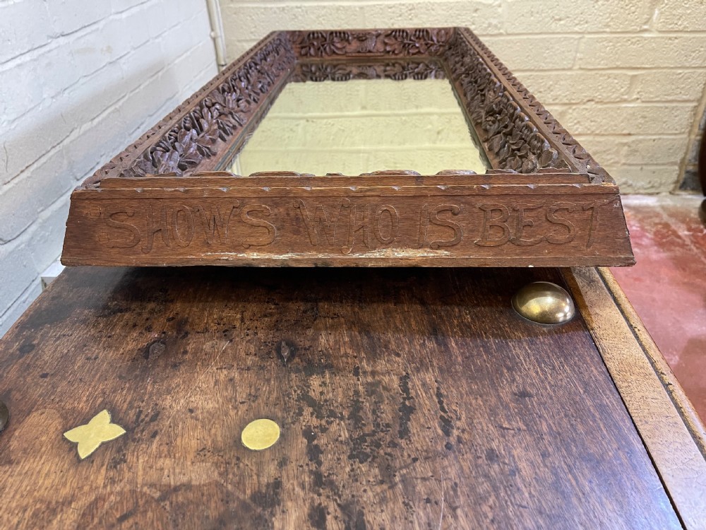 Arts and crafts oak mirror  View VI