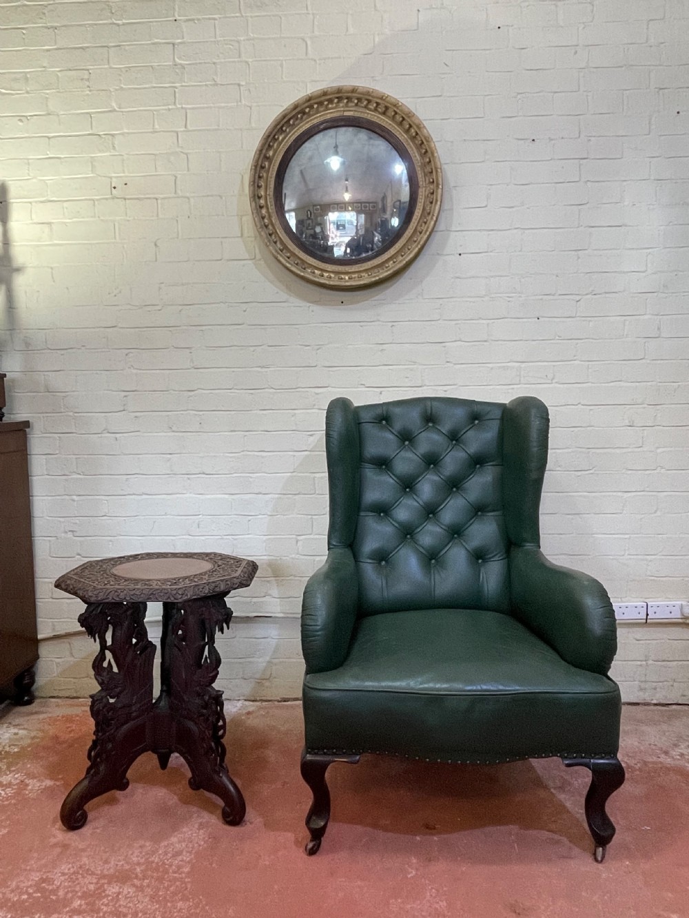 Late Nineteenth Century leather winged back armchair 