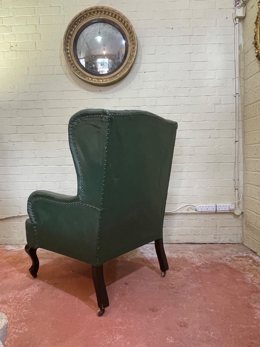 Late Nineteenth Century leather winged back armchair  View III