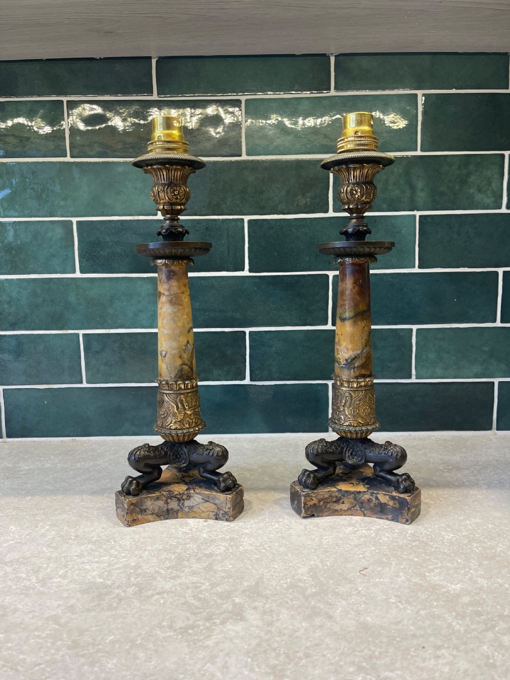 Pair of neoclassical lamp conversions 