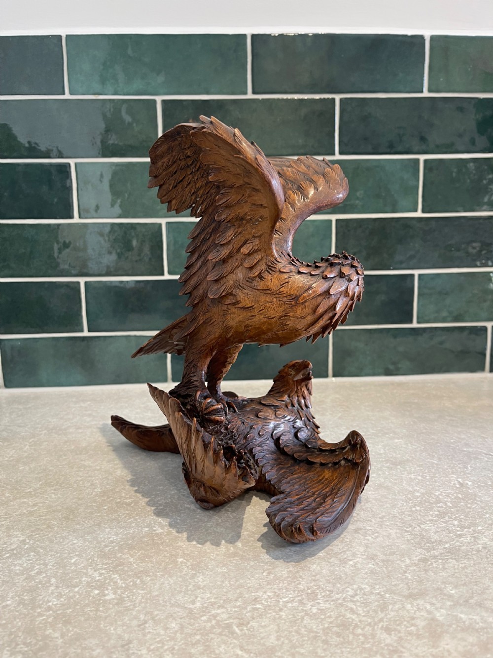 Black Forest eagle carving  View II