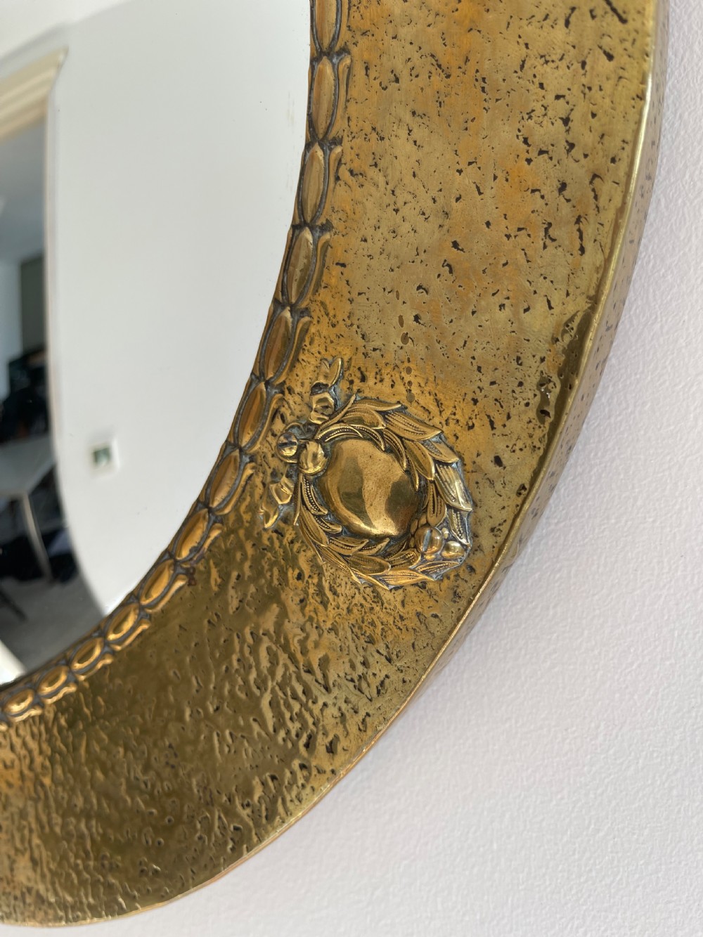 Brass convex mirror  View II