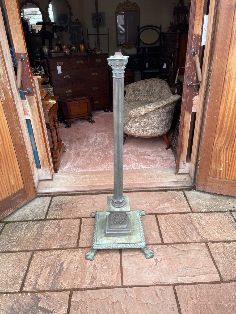 Corinthian column floor lamp. 