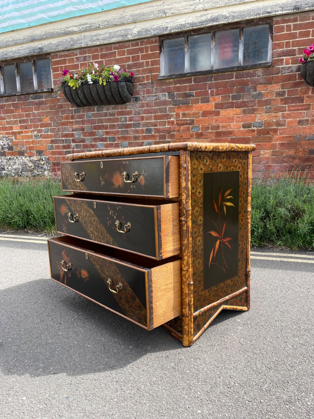 Decorated bamboo chest  View II