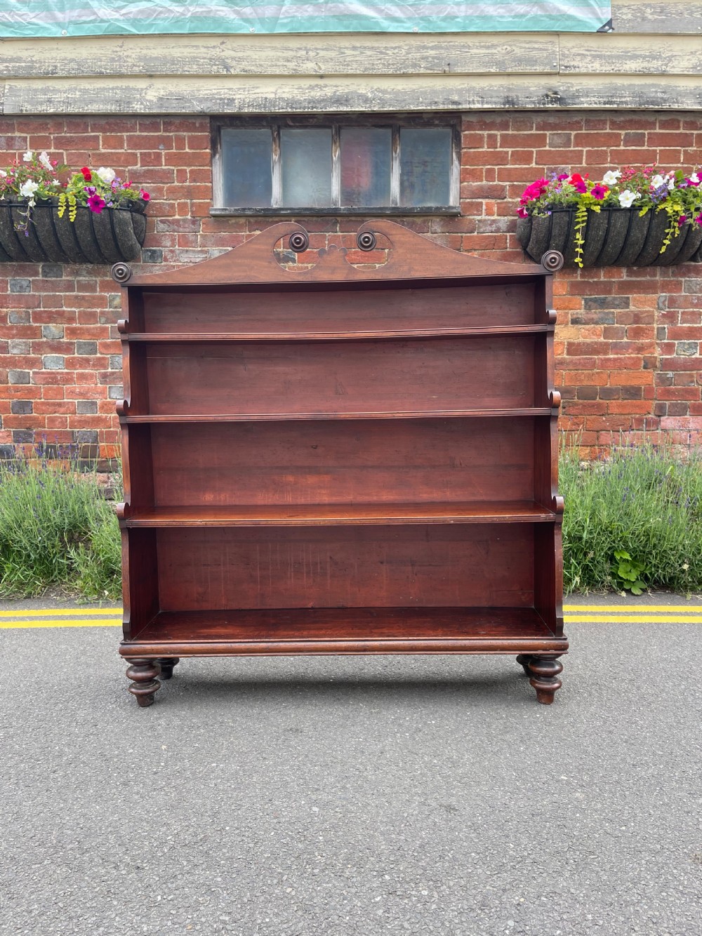 William IV mahogany waterfall bookcase 