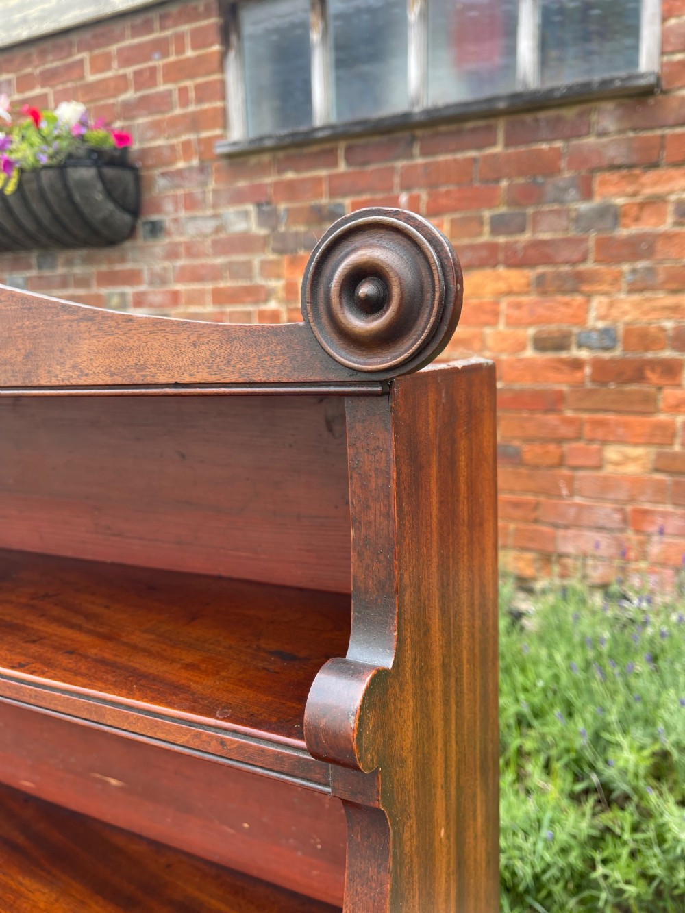 William IV mahogany waterfall bookcase  View II