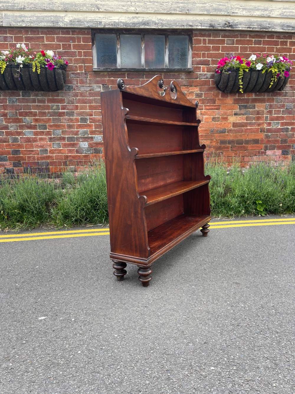 William IV mahogany waterfall bookcase  View V