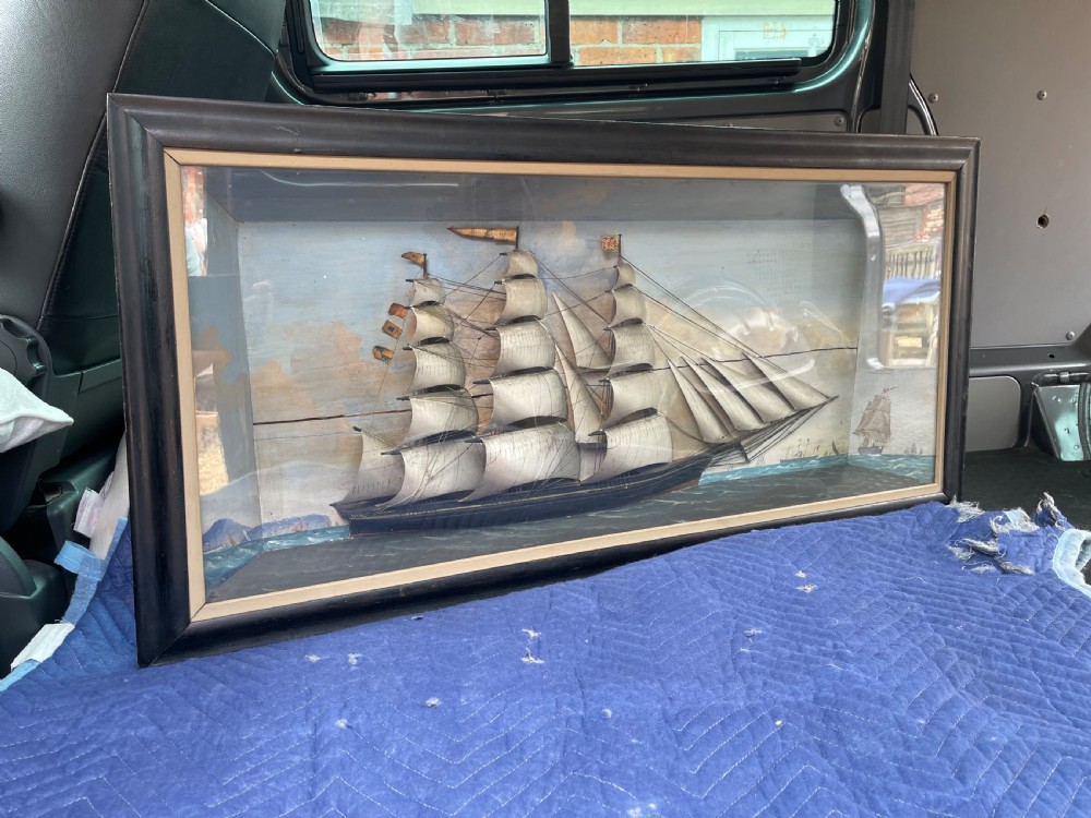 Very large nineteenth century ship diorama 