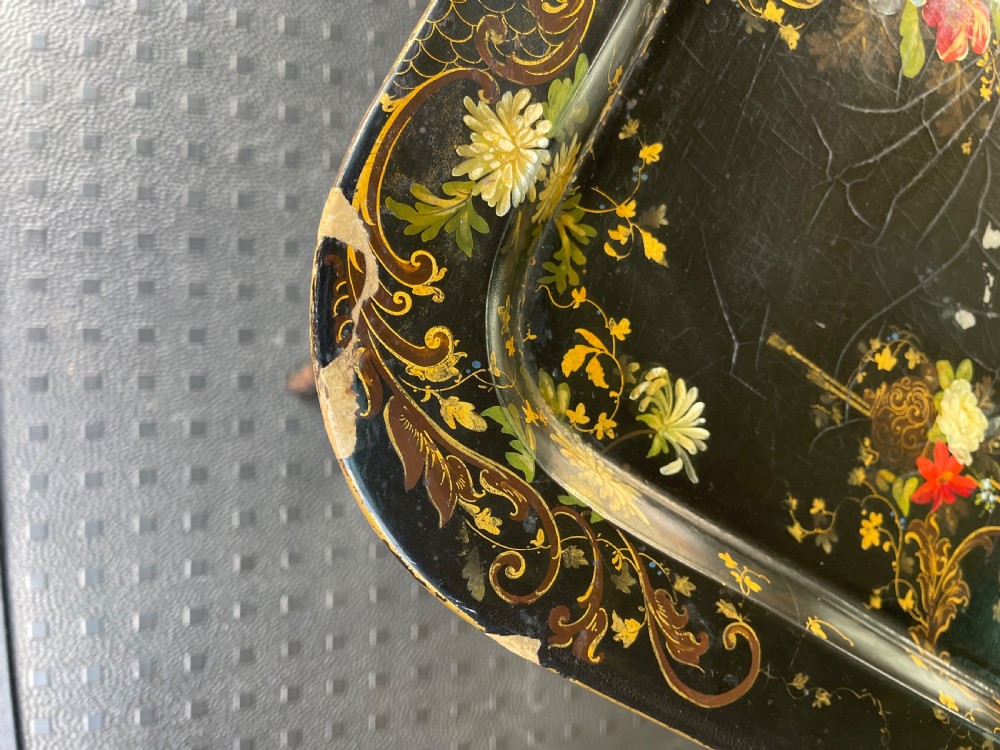 Papier-mache tray on stand  View VI