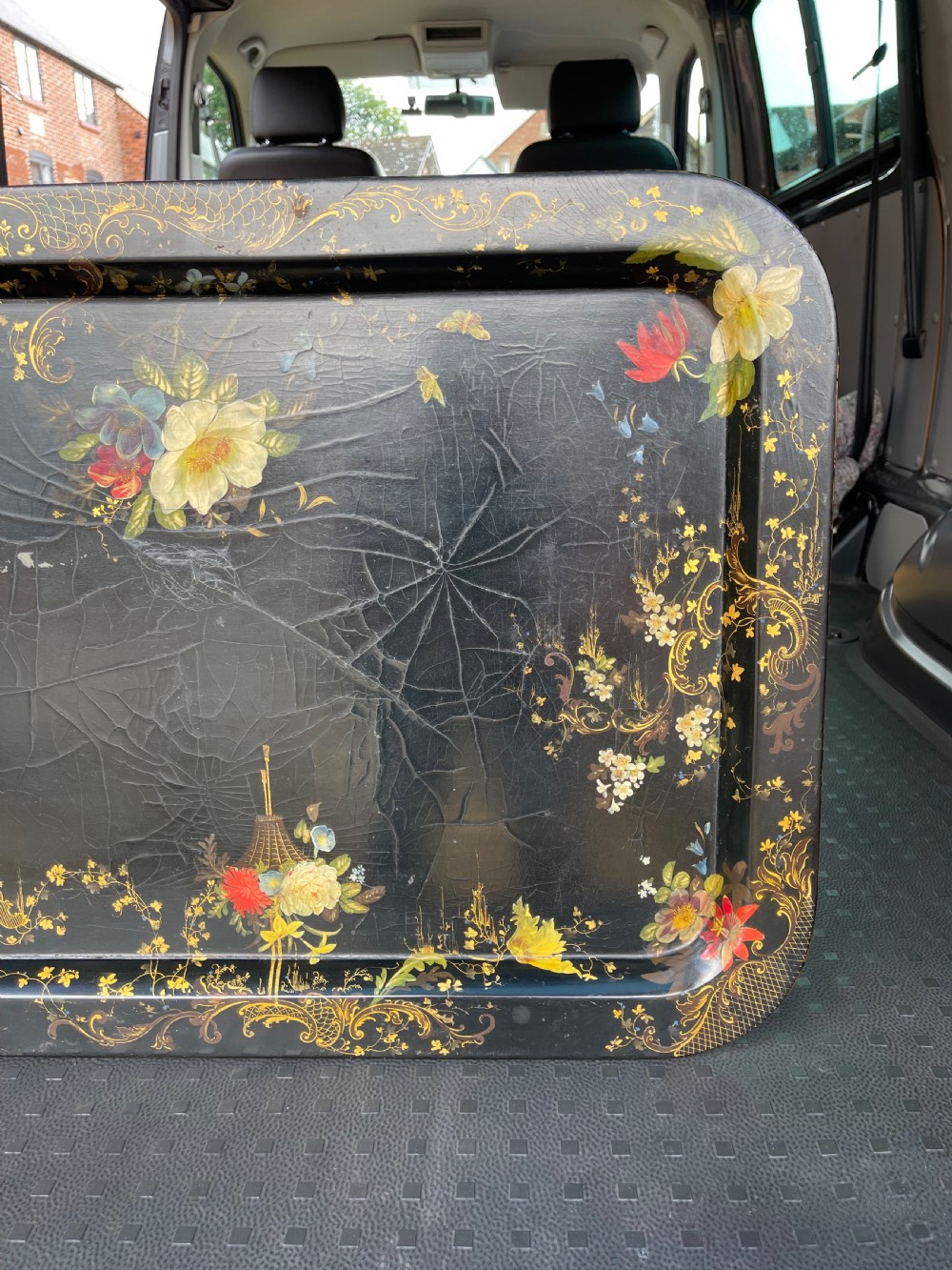 Papier-mache tray on stand  View IX