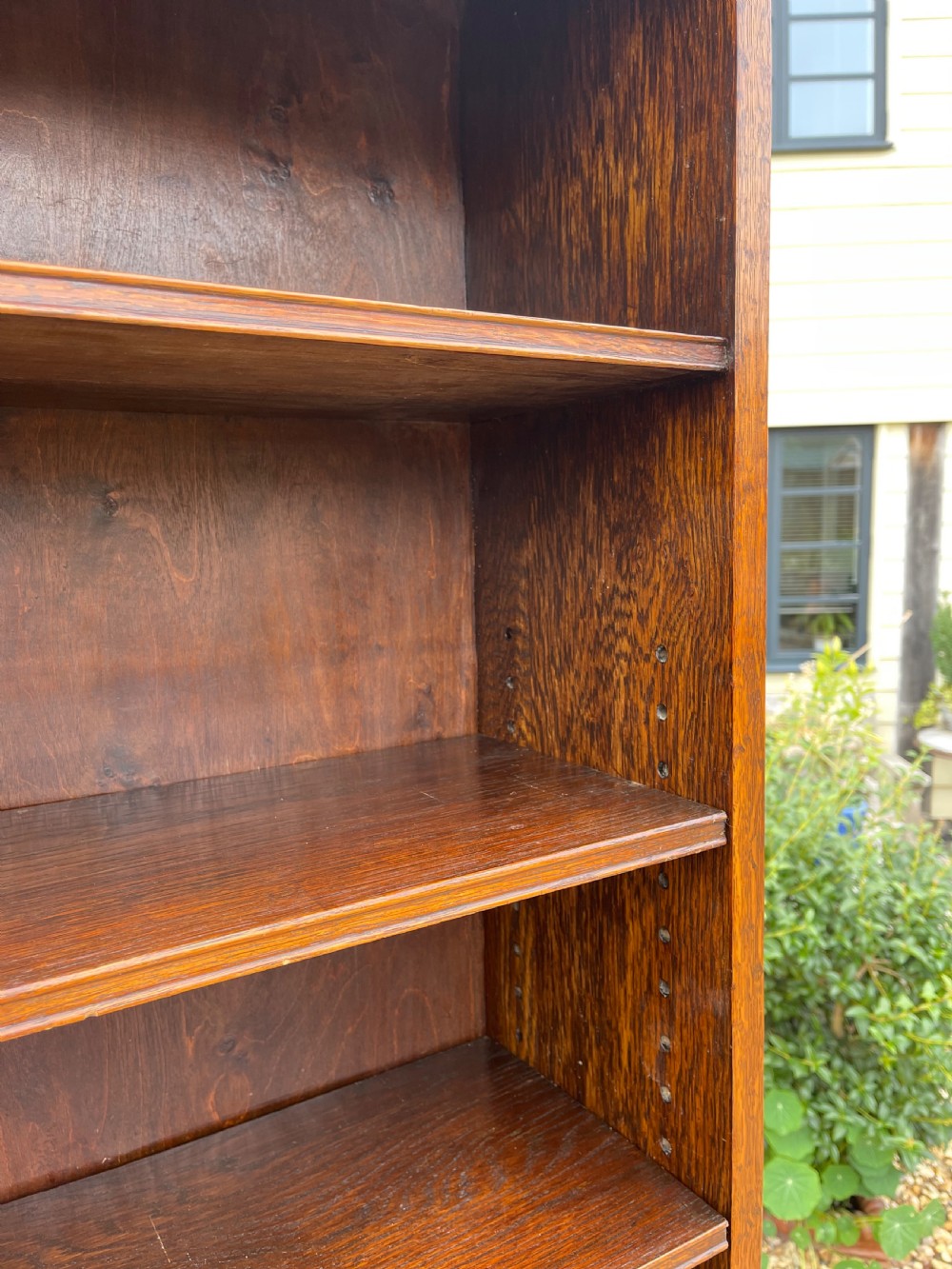 Tall oak bookcase  View II