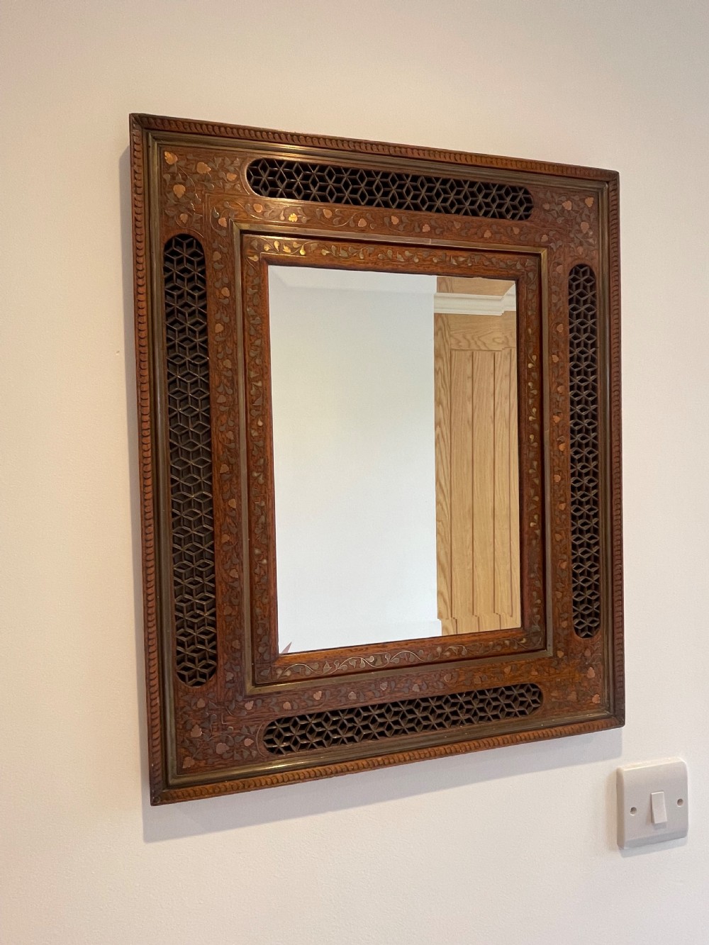 Brass inlaid Hoshiarpur mirror 