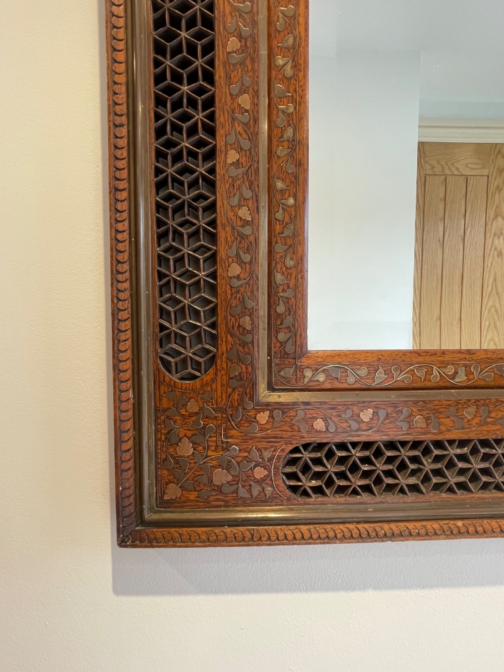 Brass inlaid Hoshiarpur mirror  View II