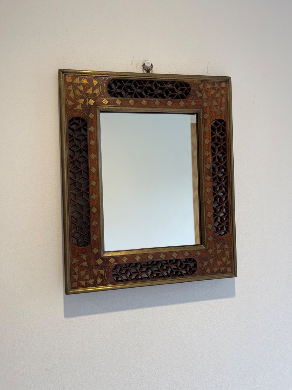 Small brass inlaid Hoshiarpur mirror 