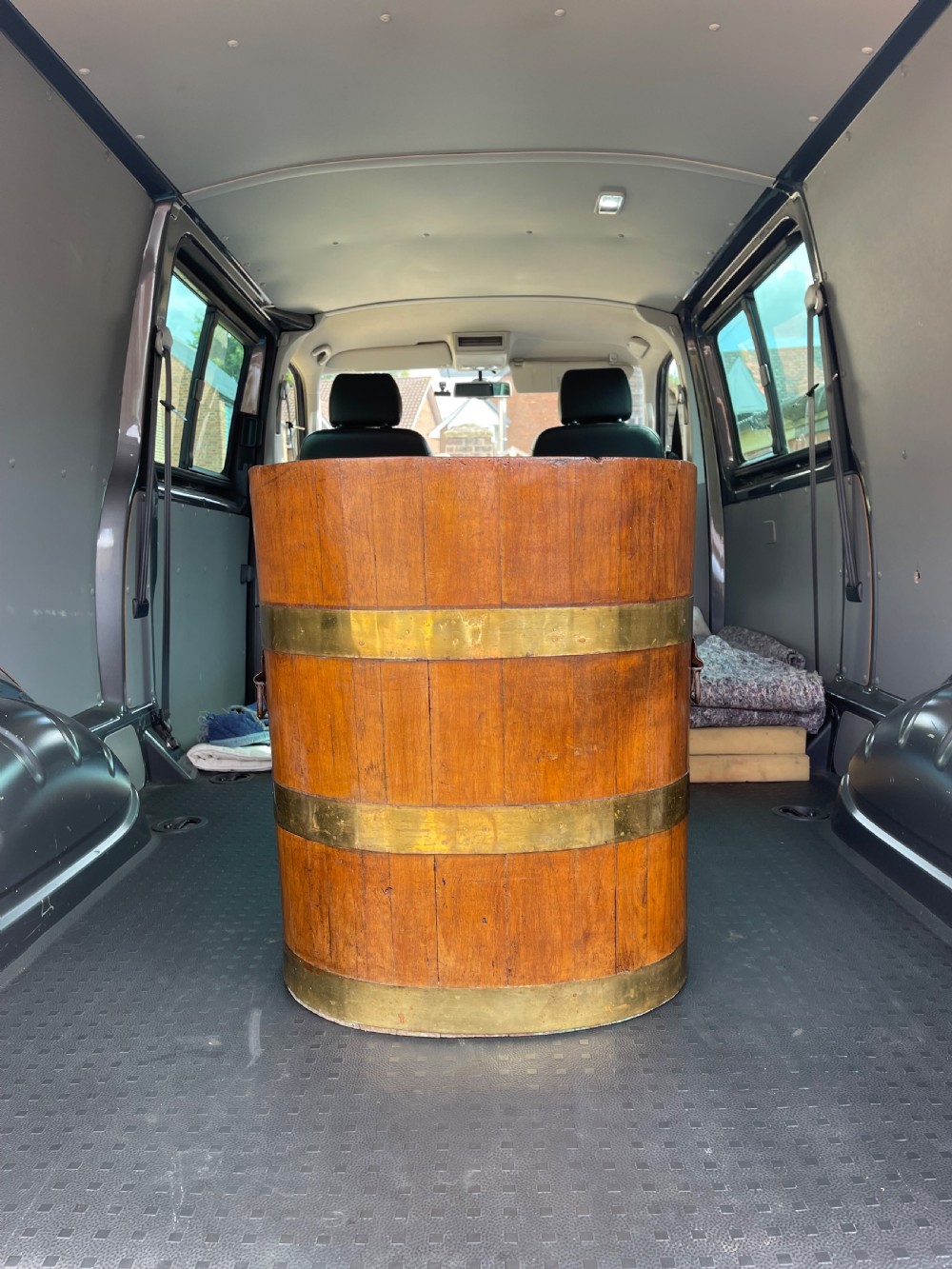 Teak coopered barrel