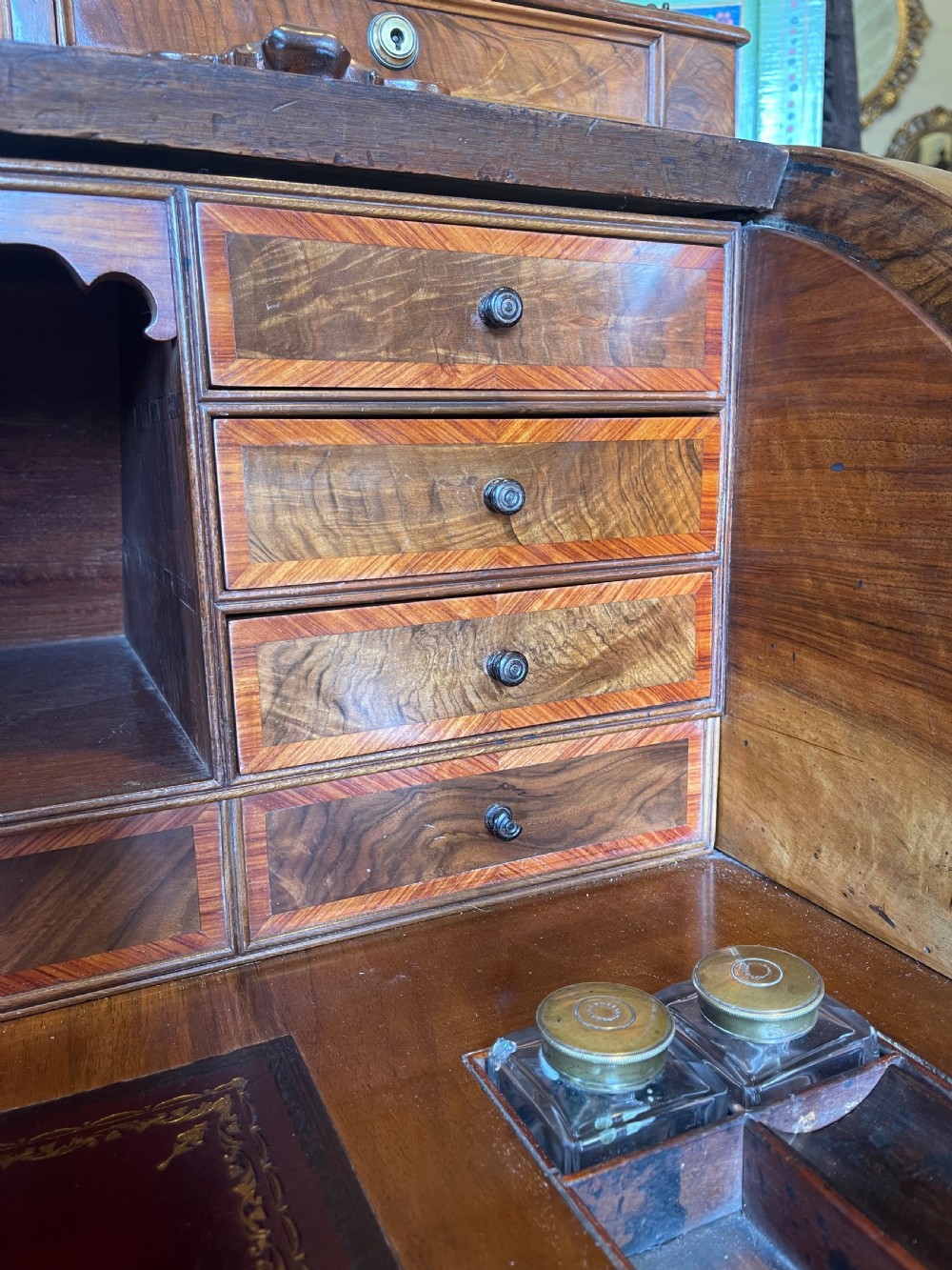 Fine walnut cylinder bureau  View II