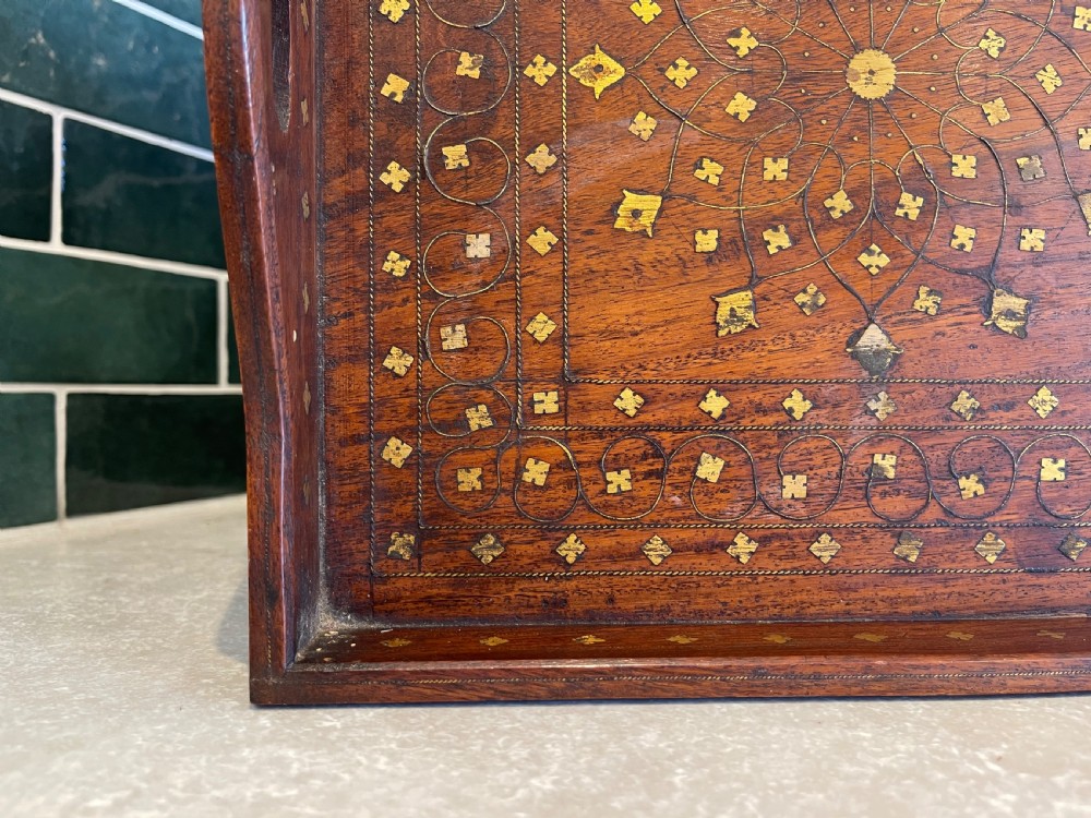 Brass inlaid Hoshiarpur tray  View III